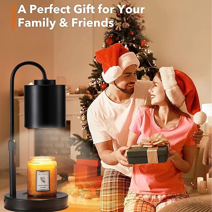 Candle Warmer Lamp with Timer & Dimmer, Height Adjustable Electric Wax Melt Warmer for Jar Candles, Gifts for Mom Home Decor