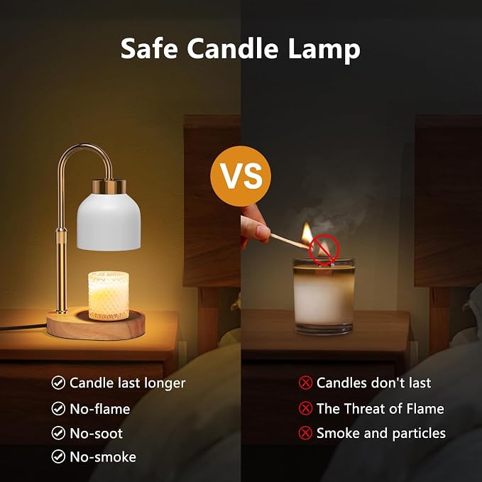 Candle Warmer Lamp, with Timer Dimmer, Height and Brightness Adjustable, Modern Electric Wax Warmer for Women Mom, alternate