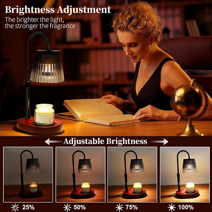 Candle Warmer Lamp with Timer Dimmer - Home Decor, Gifts for Mom Women Friend Sister -Wax Melt Warmer,Adjustable Height with