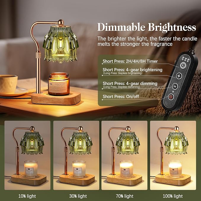 Candle Warmer Lamp with Timer Dimmer, Modern Wax Warmer for Scented Wax Jar Candle Warmer with 2 Bulbs, alternate product