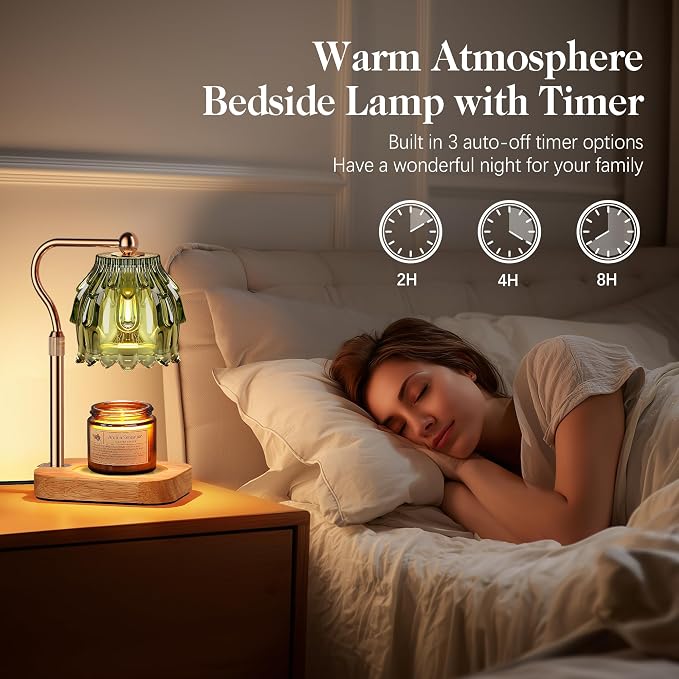 Candle Warmer Lamp with Timer Dimmer, Modern Wax Warmer for Scented Wax Jar Candle Warmer with 2 Bulbs, alternate product