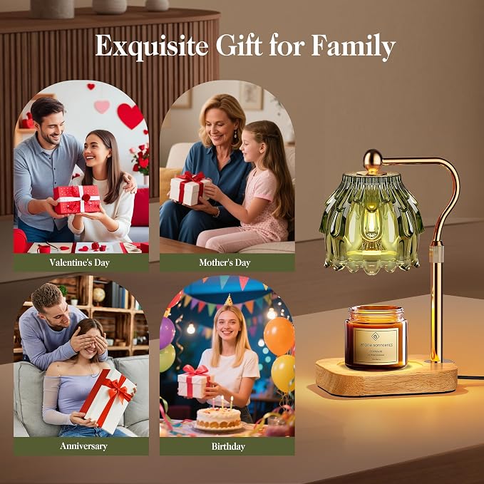Candle Warmer Lamp with Timer Dimmer, Modern Wax Warmer for Scented Wax Jar Candle Warmer with 2 Bulbs, alternate product