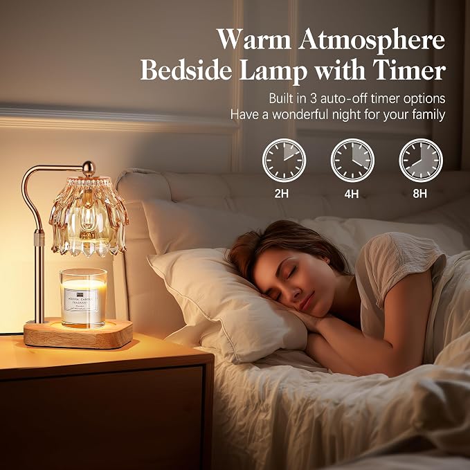 Candle Warmer Lamp with Timer Dimmer, Modern Wax Warmer for Scented Wax Jar Candle Warmer with 2 Bulbs, alternate product
