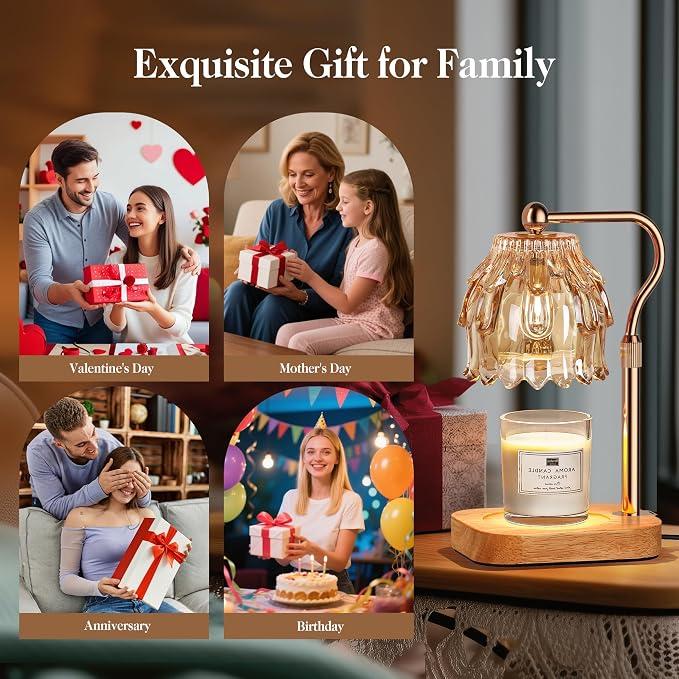 Candle Warmer Lamp with Timer Dimmer, Modern Wax Warmer for Scented Wax Jar Candle Warmer with 2 Bulbs, alternate product