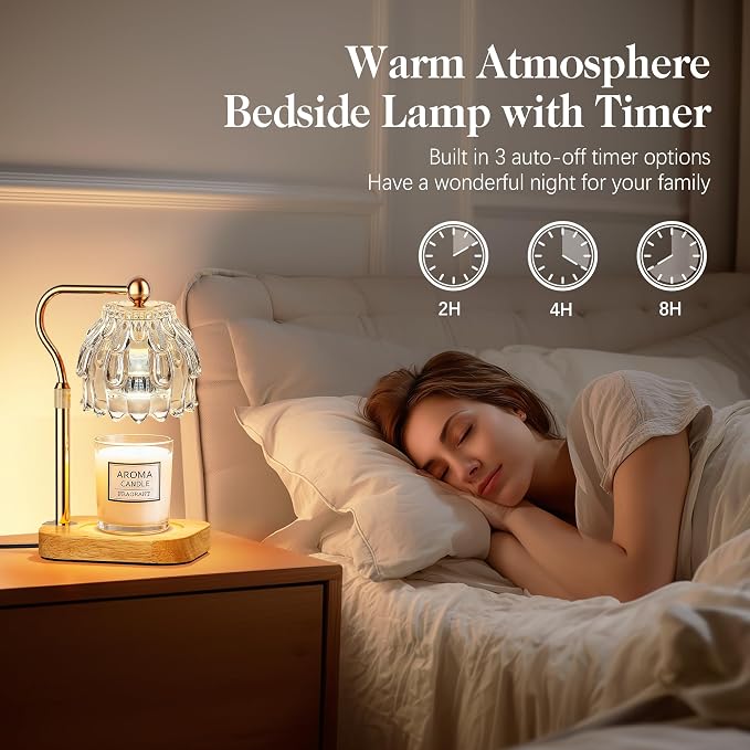 Candle Warmer Lamp with Timer Dimmer, Modern Wax Warmer for Scented Wax Jar Candle Warmer with 2 Bulbs, alternate product
