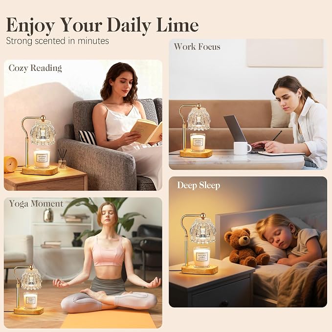 Candle Warmer Lamp with Timer Dimmer, Modern Wax Warmer for Scented Wax Jar Candle Warmer with 2 Bulbs, alternate product