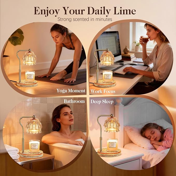 Candle Warmer Lamp with Timer Dimmer, Modern Wax Warmer for Scented Wax Jar Candle Warmer with 2 Bulbs, alternate product