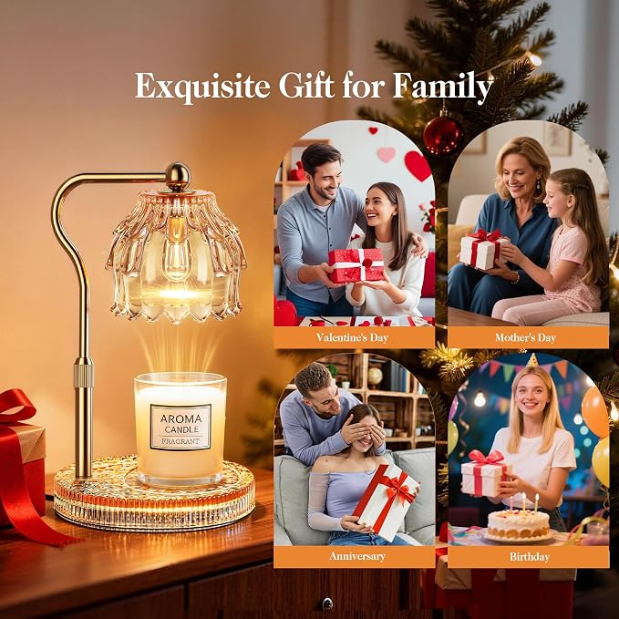 Candle Warmer Lamp with Timer Dimmer, Modern Wax Warmer for Scented Wax Jar Candle Warmer with 2 Bulbs, alternate product