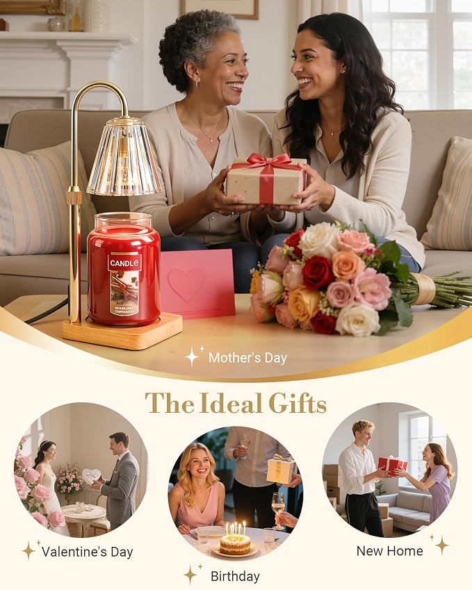 Candle Warmer Lamp with Timer & Dimmer - Mothers Day Gifts for Women Mom Her, Aesthetic Office Home Decor, Adjustable Height