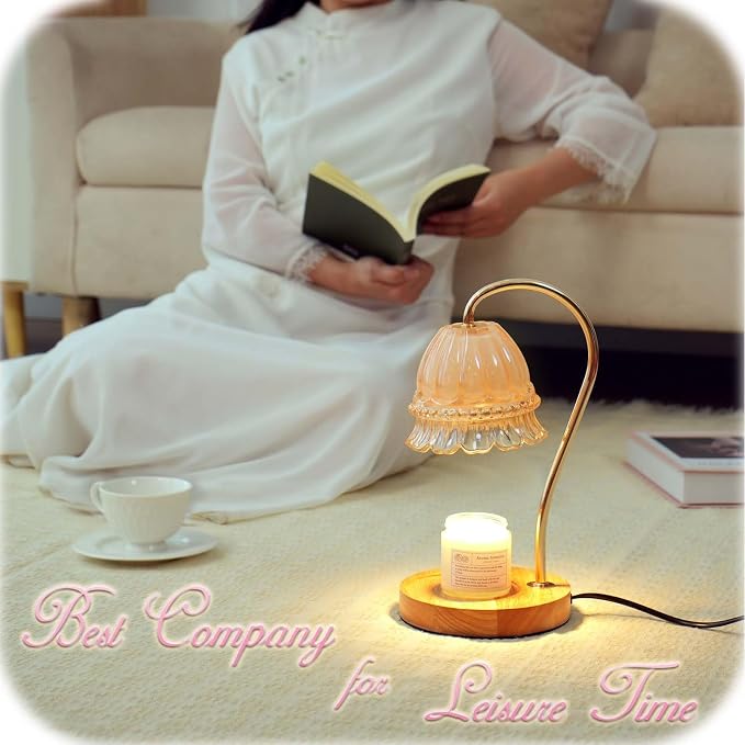 Candle Warmer Lamp with Timer Dimmer, Wax Warmer Lamp for Jar Candles with 2 Bulbs, for Women Mom, alternate product view 5