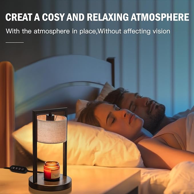 Candle Warmer Lamp with Timer, Electric Candle Warmer for Jar Candles, Dimmable Warming Light with 2 Bulbs, House Warming