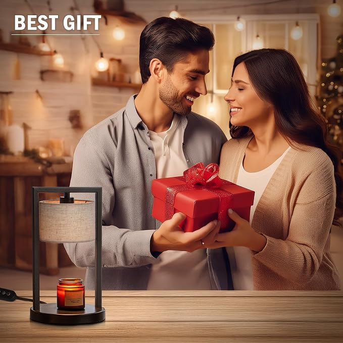 Candle Warmer Lamp with Timer, Electric Candle Warmer for Jar Candles, Dimmable Warming Light with 2 Bulbs, House Warming