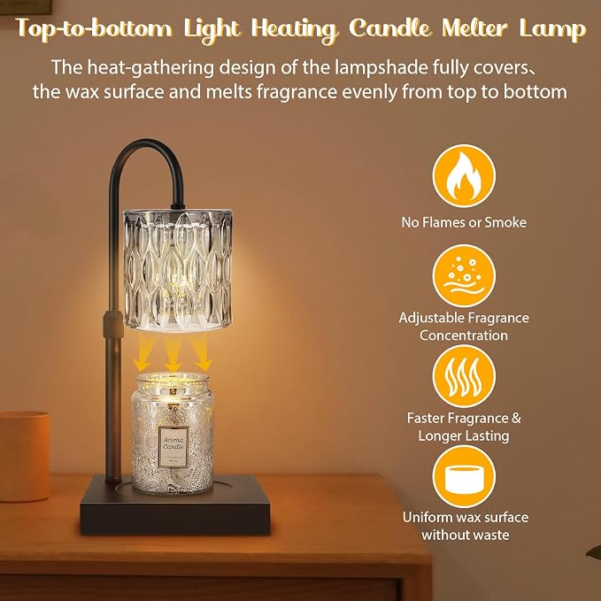 Candle Warmer Lamp with Timer, Electric Candle Warmer for Jar Candles, House Warming Gifts, Birthday Gifts for Mom Women