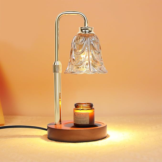 Candle Warmer Lamp with Timer Electric Candle Warmer Lamp Adjustable Height Dimmable Wax Warmer Lamp Jar Candles
