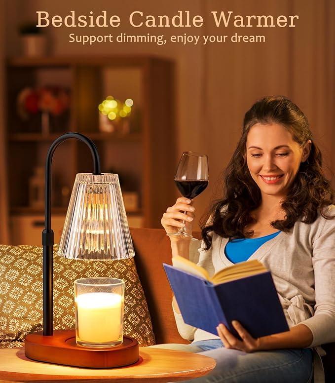 Candle Warmer Lamp with Timer - Electric Candles Wax Warmers Glass Lamps For Jar Candles Burner Adjustable Height and
