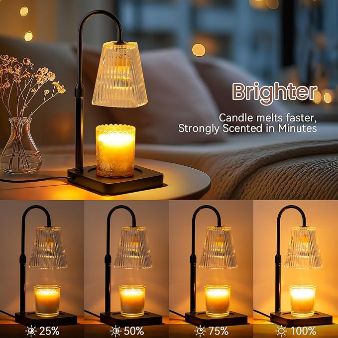 Candle Warmer Lamp with Timer - Electric Melter Candles Lamp Dimmable Heater, alternate product view 4