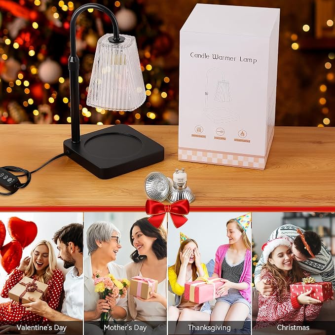 Candle Warmer Lamp with Timer - Electric Melter Candles Lamp Dimmable Heater, alternate product view 7