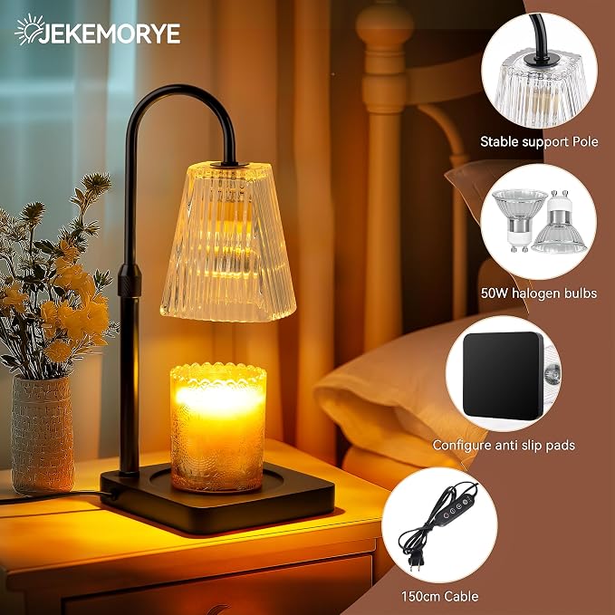 Candle Warmer Lamp with Timer - Electric Melter Candles Lamp Dimmable Heater, alternate product view 8