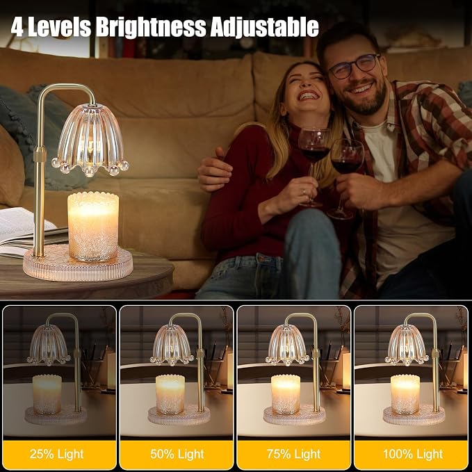 Candle Warmer Lamp with Timer - Electric Wax Melt Warmer with Adjustable Height and Dimmer for Scented Candle Wax, alternate