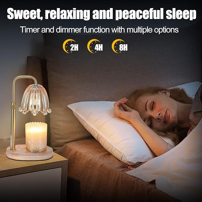 Candle Warmer Lamp with Timer - Electric Wax Melt Warmer with Adjustable Height and Dimmer for Scented Candle Wax, alternate