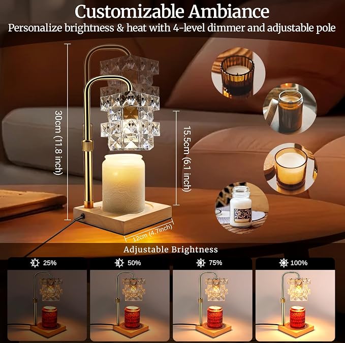 Candle Warmer Lamp with Timer - Electric Wax Warmer for Home Desk Decor, Birthday Gifts for Women Mom Men, House Warming