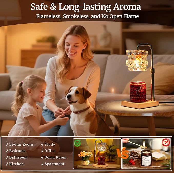 Candle Warmer Lamp with Timer - Electric Wax Warmer for Home Desk Decor, Birthday Gifts for Women Mom Men, House Warming