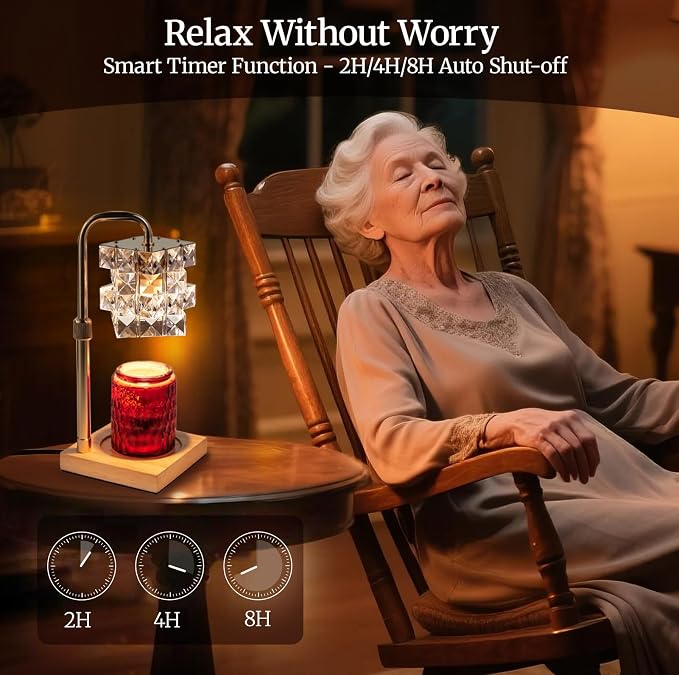 Candle Warmer Lamp with Timer - Electric Wax Warmer for Home Desk Decor, Birthday Gifts for Women Mom Men, House Warming