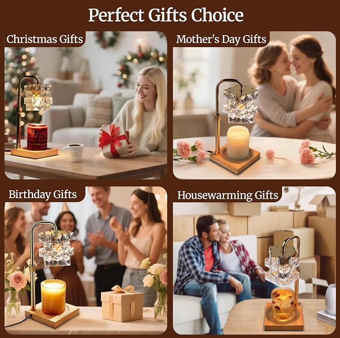 Candle Warmer Lamp with Timer - Electric Wax Warmer for Home Desk Decor, Birthday Gifts for Women Mom Men, House Warming