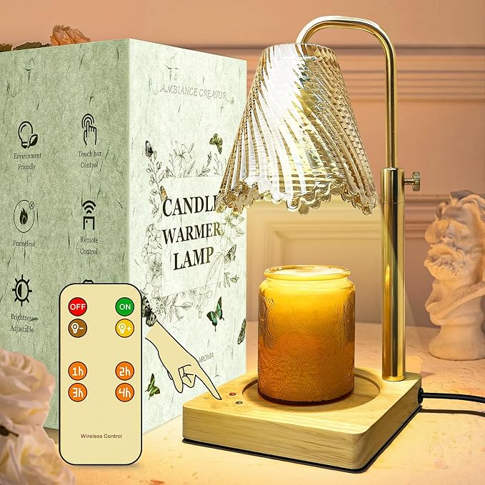 Candle Warmer Lamp with Timer Electric Wax Warmer for Scented Wax Melt Warmer Melter for Jar Candles Touch & Remote Control