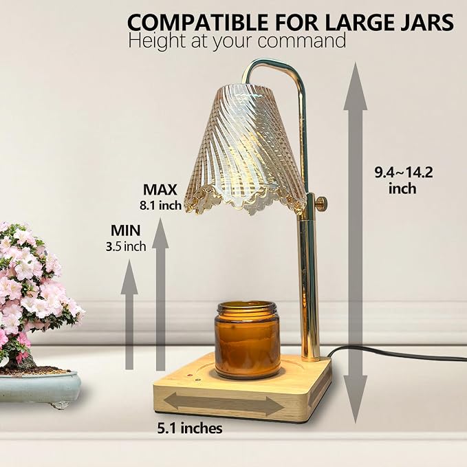 Candle Warmer Lamp with Timer Electric Wax Warmer for Scented Wax Melt Warmer Melter for Jar Candles Touch & Remote Control