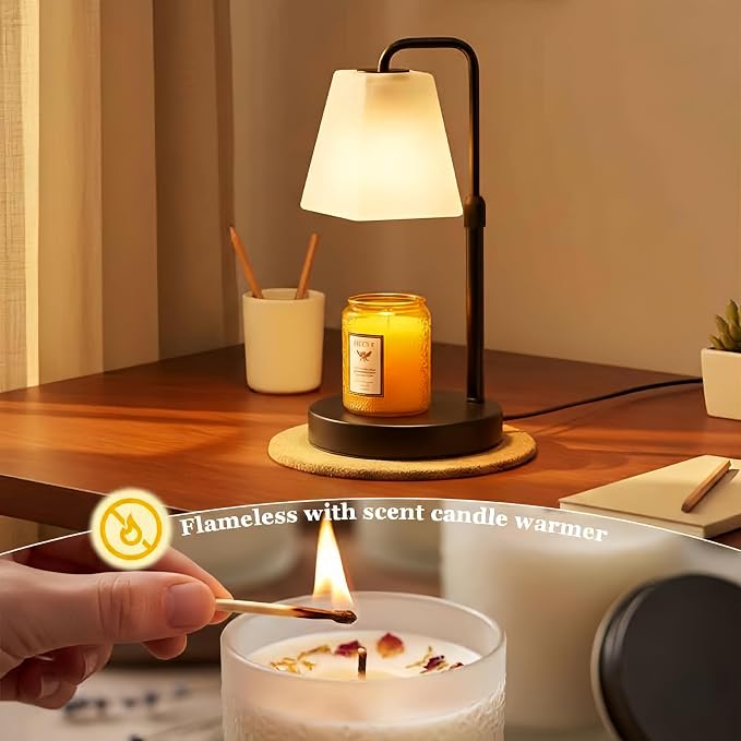 Candle Warmer Lamp with Timer Electric Wax Warmer for Scented Wax Melt Warmer Melter for Jar Candles Dimmable Adjustable