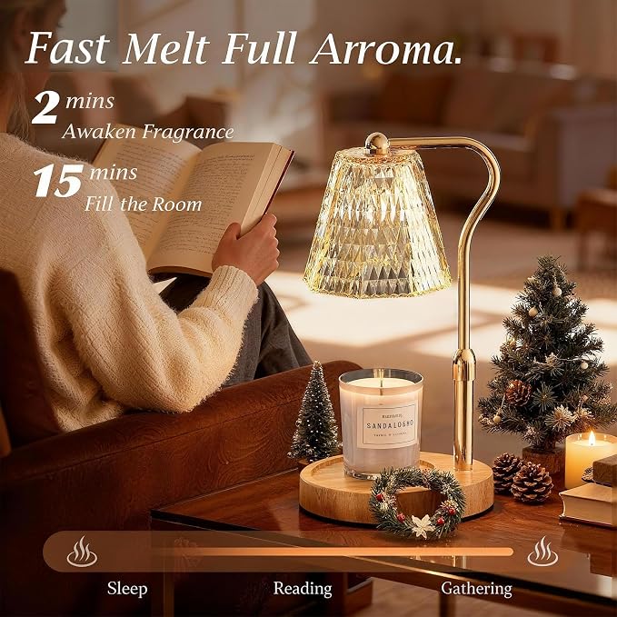 Candle Warmer Lamp with Timer Gifts for Women, Adjustable Height Wax Warmer Lamp for Scented Candles Home Essentials Decor