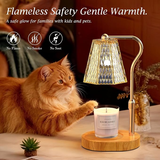 Candle Warmer Lamp with Timer Gifts for Women, Adjustable Height Wax Warmer Lamp for Scented Candles Home Essentials Decor