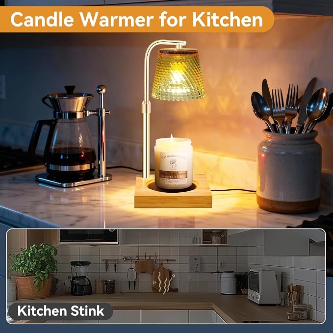 Candle Warmer Lamp with Timer, Height Adjustable Dimmable Wax Melts Warmer for Jar Candles, alternate product view 5