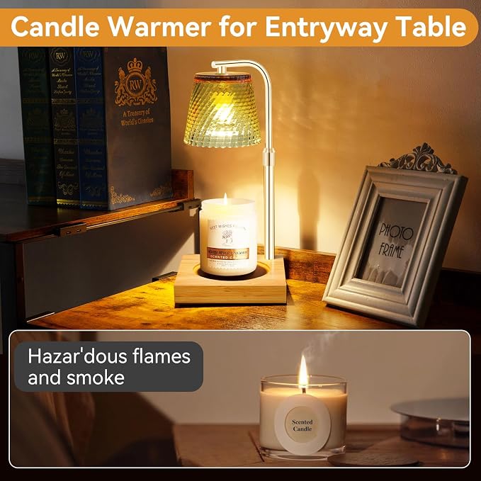 Candle Warmer Lamp with Timer, Height Adjustable Dimmable Wax Melts Warmer for Jar Candles, alternate product view 6
