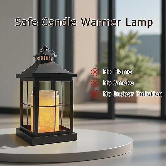 Candle Warmer Lamp with Timer,Lantern Warmer Compatible with 3 Wick Candles,Vintage Dimmable Lamp Candle Warmer Lantern