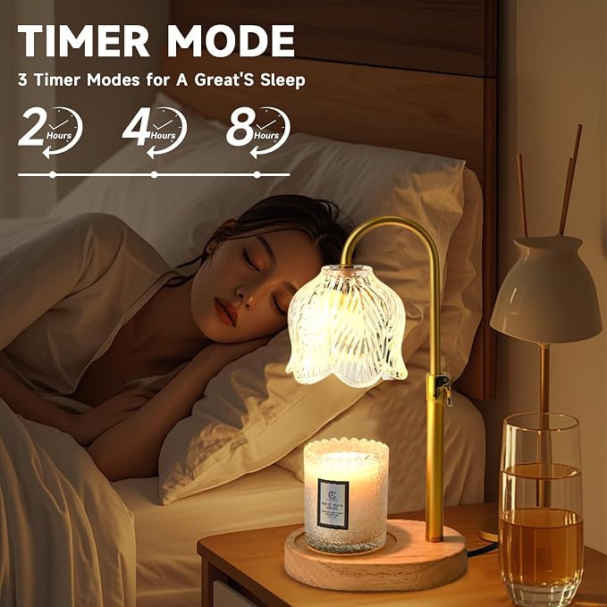Candle Warmer Lamp with Timer, Valentine's Day Birthday Gifts for Women Mom, Height Adjustable Wax Melts Warmer, alternate