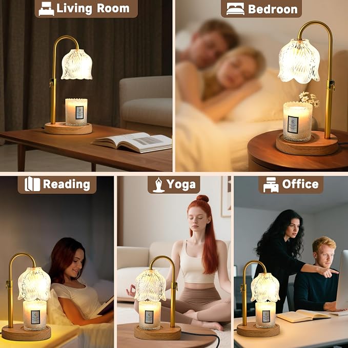 Candle Warmer Lamp with Timer, Valentine's Day Birthday Gifts for Women Mom, Height Adjustable Wax Melts Warmer, alternate