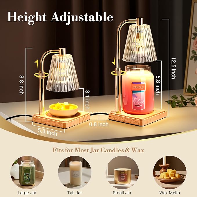 Candle Warmer Lamp with Timer, Wax Melt Warmer for Jar Candles, Christmas Birthday Gifts for Women Mom Sister Friend, House