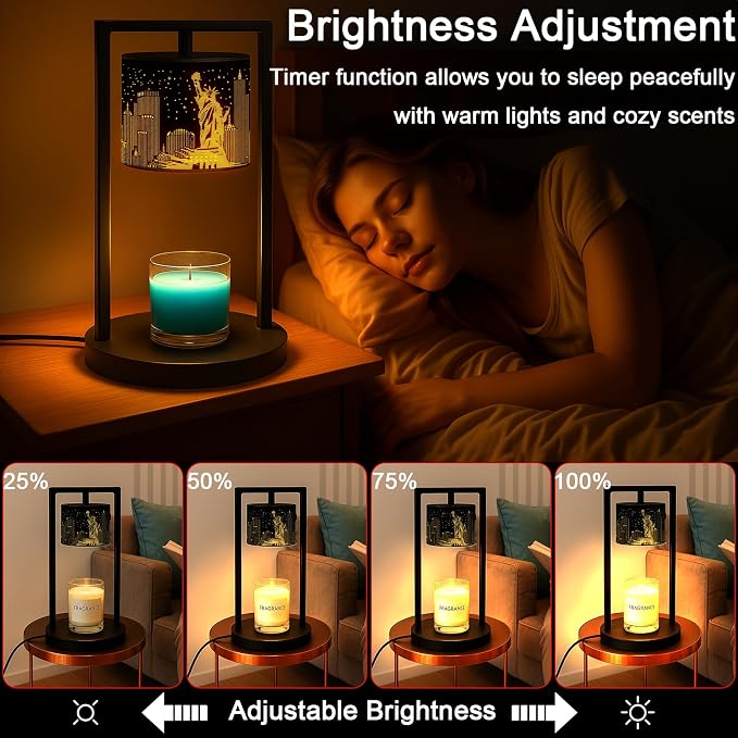 Candle Warmer Lamp with Timer Wax Melt Warmer for Scented Jar Candles Candle Lamp Warmer Gifts for Mom Christmas Gift, House