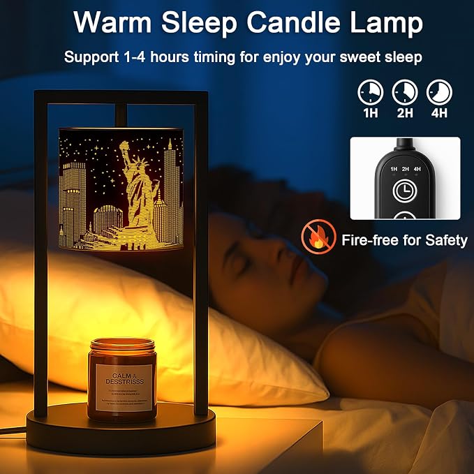 Candle Warmer Lamp with Timer Wax Melt Warmer for Scented Jar Candles Candle Lamp Warmer Gifts for Mom Christmas Gift, House