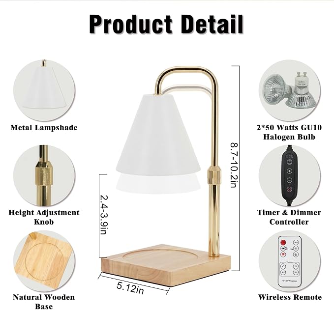 Candle Warmer Lamp with Timer - Wireless Remote Control, Gifts for Mom Grandma, Birthday Gifts, Mothers Days Gifts, House