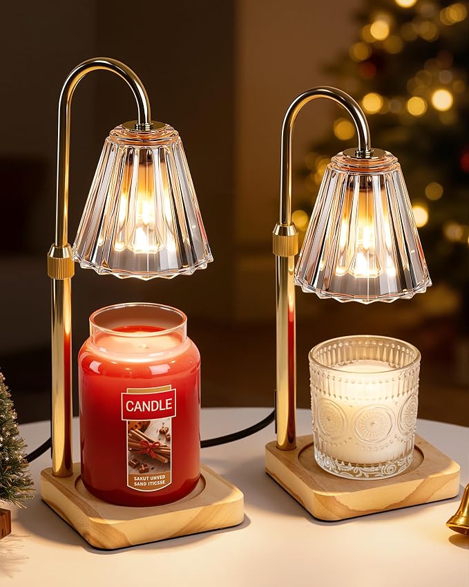 Candle Warmer Lamps 2 Pack, Electric Wax Warmer Lamp with Timer for Jar Candles, Aesthetic Home Decor, Housewarming Gifts for