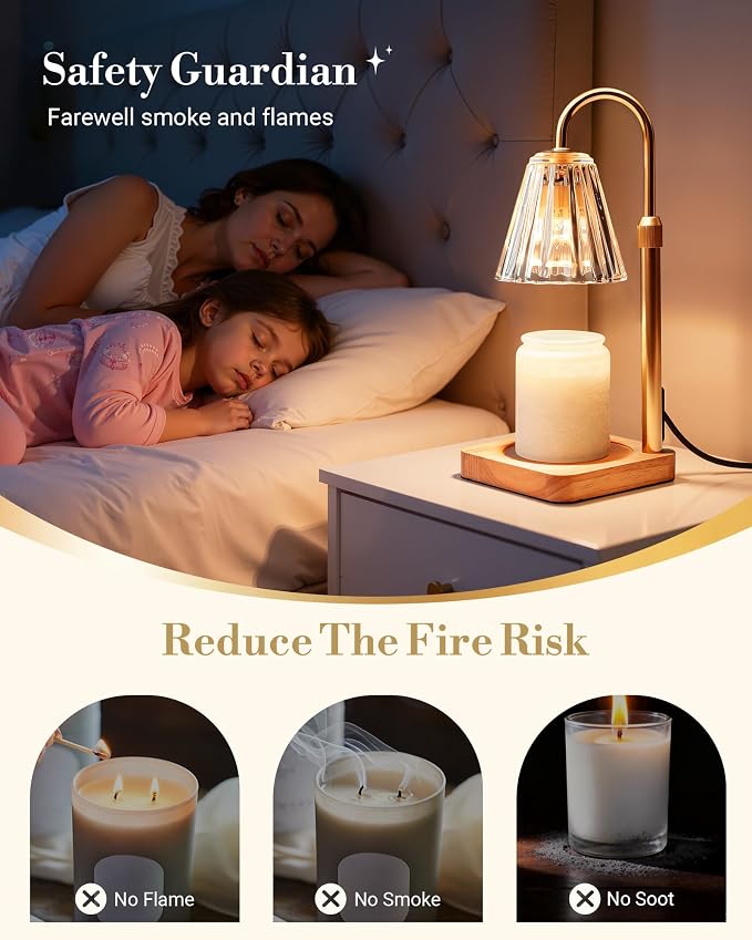 Candle Warmer Lamps 2 Pack, Electric Wax Warmer Lamp with Timer for Jar Candles, Aesthetic Home Decor, Housewarming Gifts for