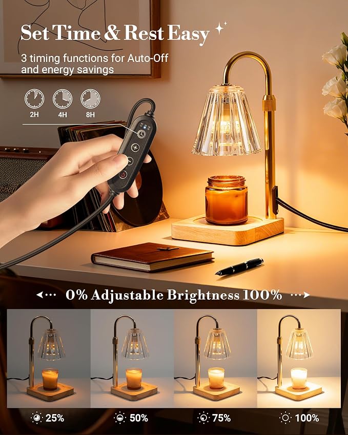 Candle Warmer Lamps 2 Pack, Electric Wax Warmer Lamp with Timer for Jar Candles, Aesthetic Home Decor, Housewarming Gifts for