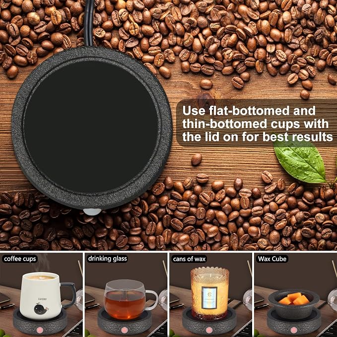 Candle Warmer Plate,Coffee Mug Warmer for Desk, Electric Candle Warmer for Home Office, Fragrance and Heating Cup Warmers for