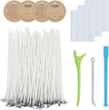 Candle Wick Kit - 60 Cotton Wicks with Tools for Making Thick, 6 inch Candles, product image