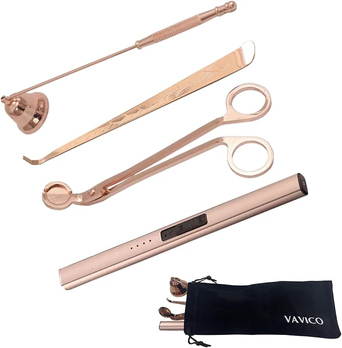 Candle Wick Trimmer Cutter Snuffer Arc Lighter Set Candle comfort Kit Electric Plasma USB Rechargeable Long Windproof