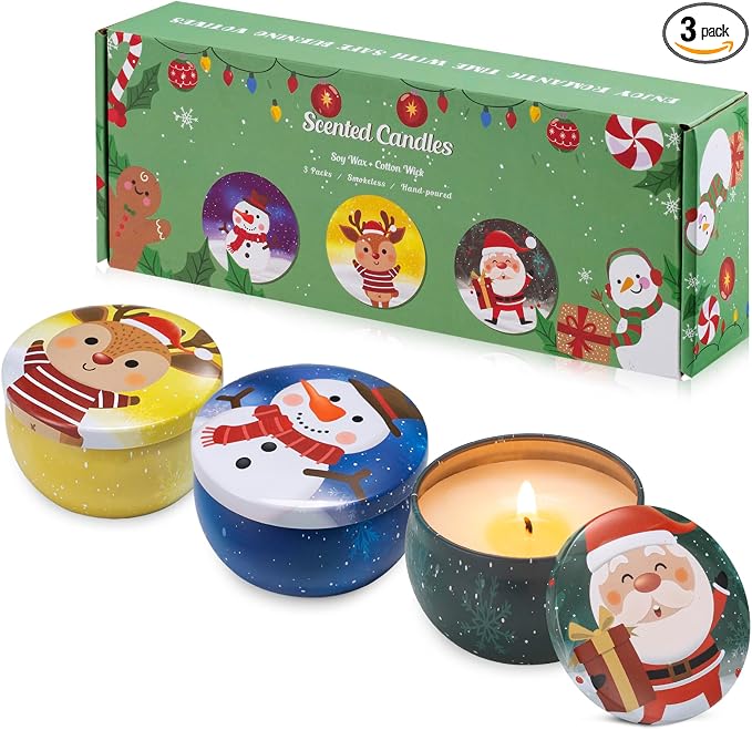 Candles 3 Pack Scented Candles, 2.5 oz Aromatherapy Candles,Soy Candles Set with 72H Burning Time,Christmas, product image
