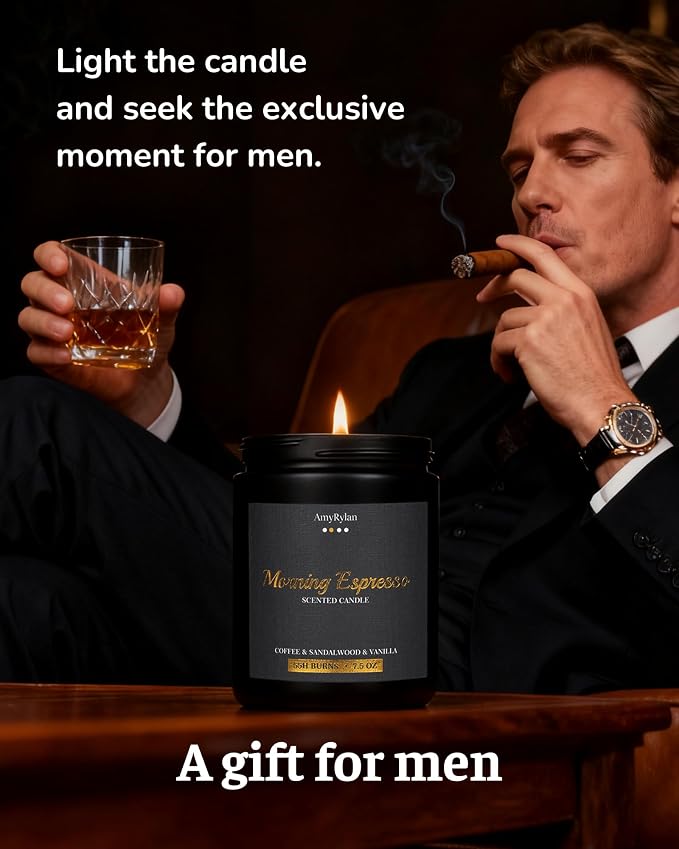 Candles 4 Pack Wooden Wick Scented Candle Gift Set for Men, 30oz made from natural materials Soy Wax, alternate product view